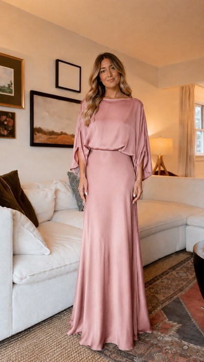 Emerald Grace Batwing Maxi Dress