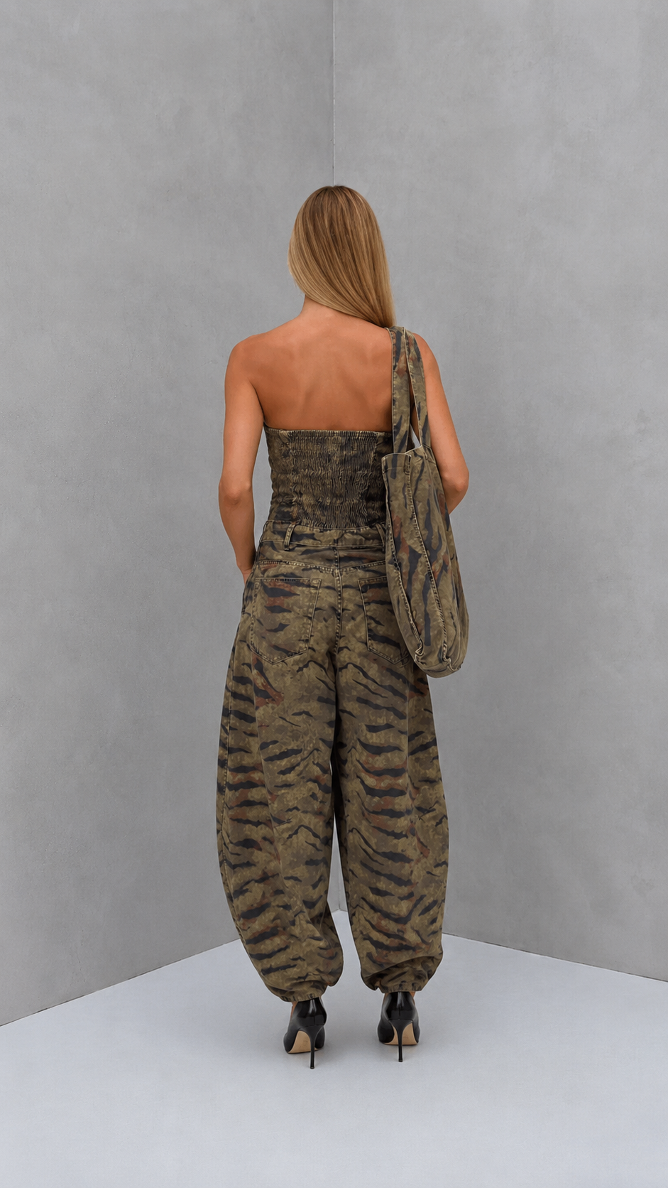 Wild Instinct Strapless Denim Jumpsuit