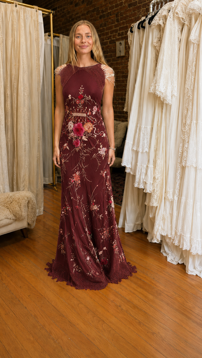 Celestine Embroidered Open-Back Bohemian Maxi Dress