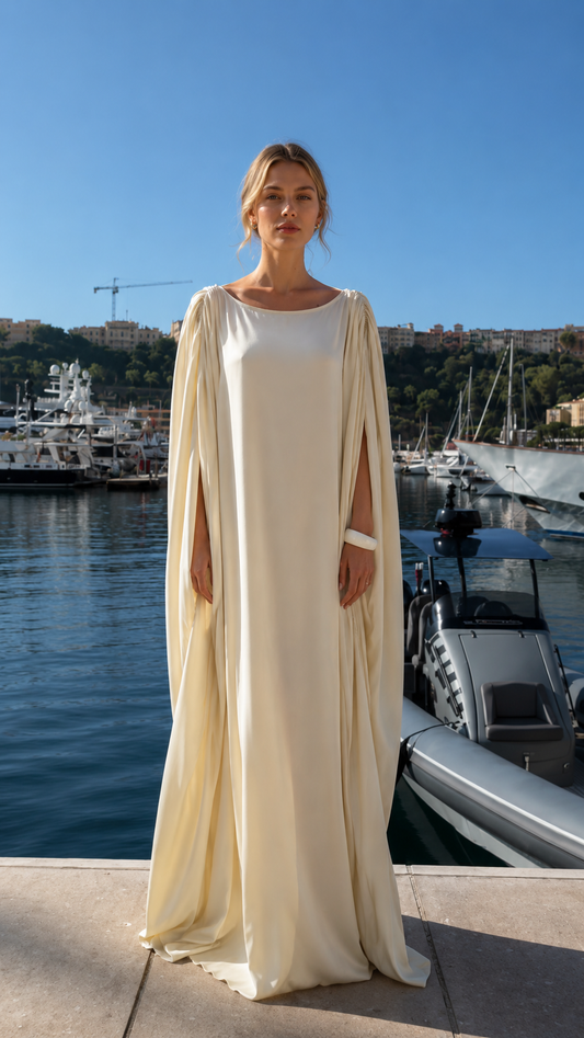 Celeste Cape Sleeve Maxi Gown