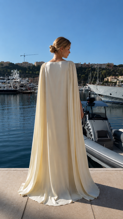 Celeste Cape Sleeve Maxi Gown