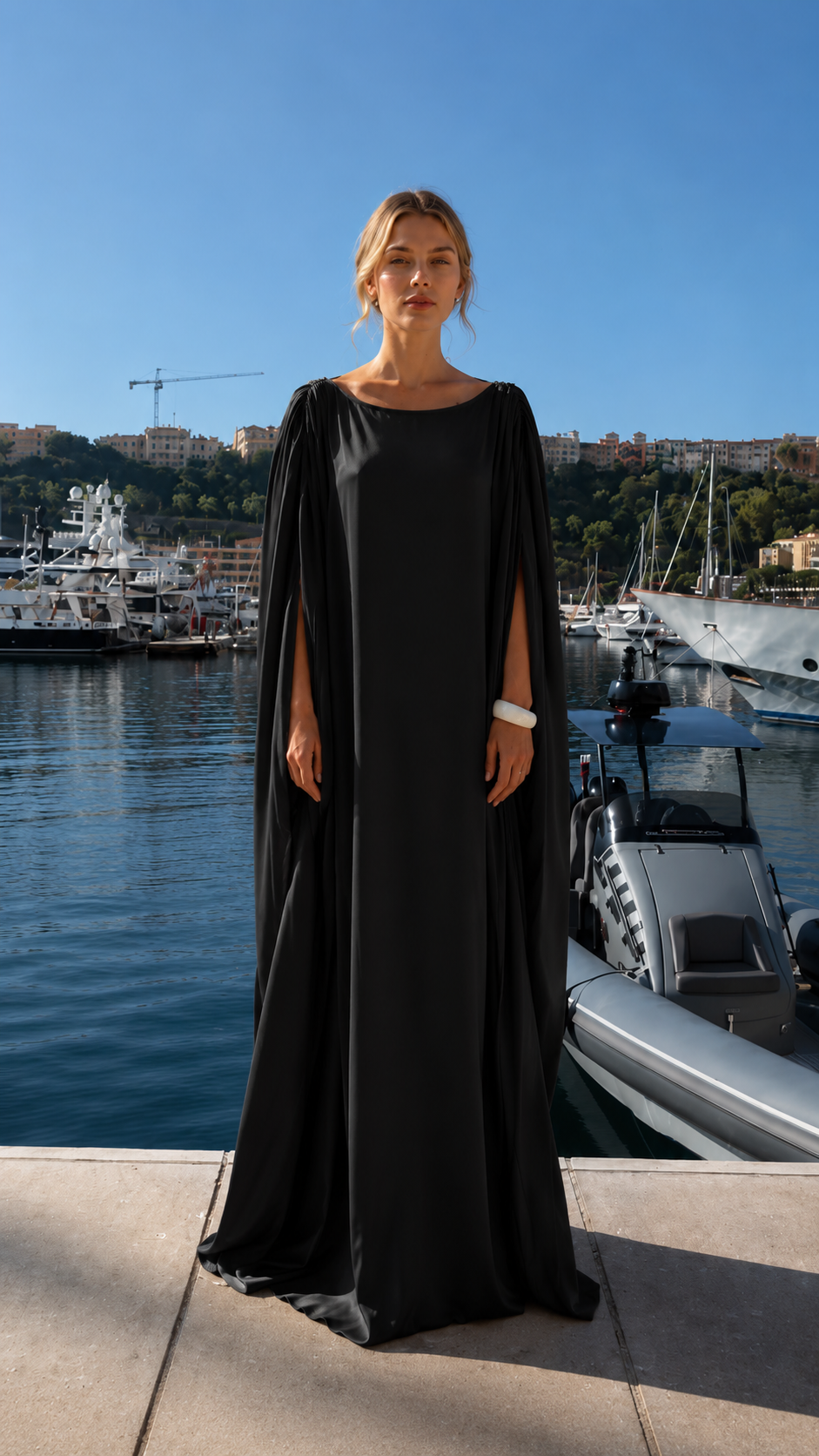 Celeste Cape Sleeve Maxi Gown