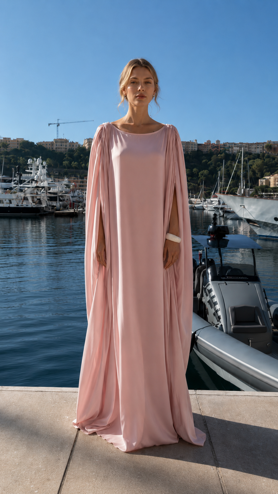 Celeste Cape Sleeve Maxi Gown