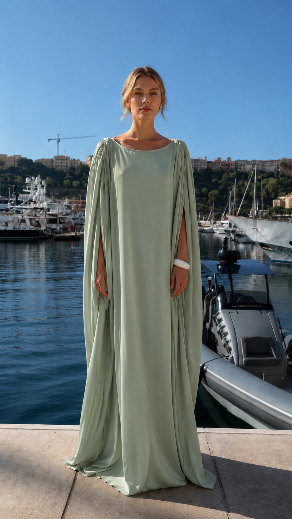 Celeste Cape Sleeve Maxi Gown