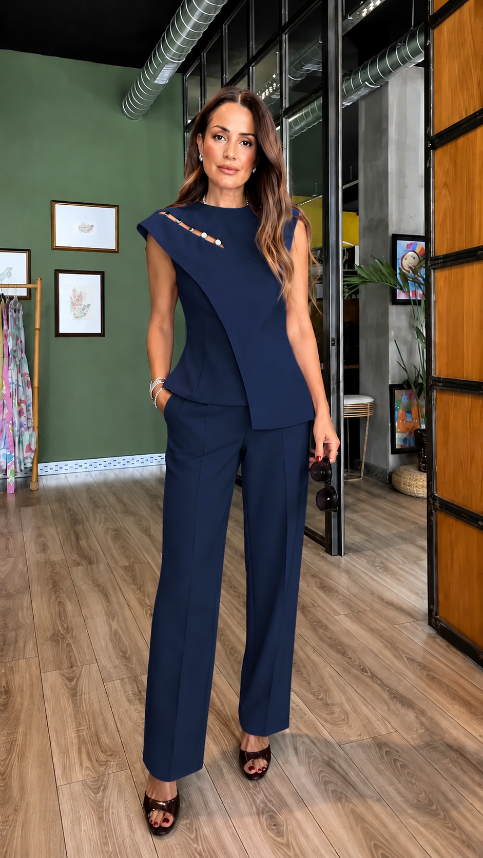 Vivienne Asymmetrical Statement Pants Set