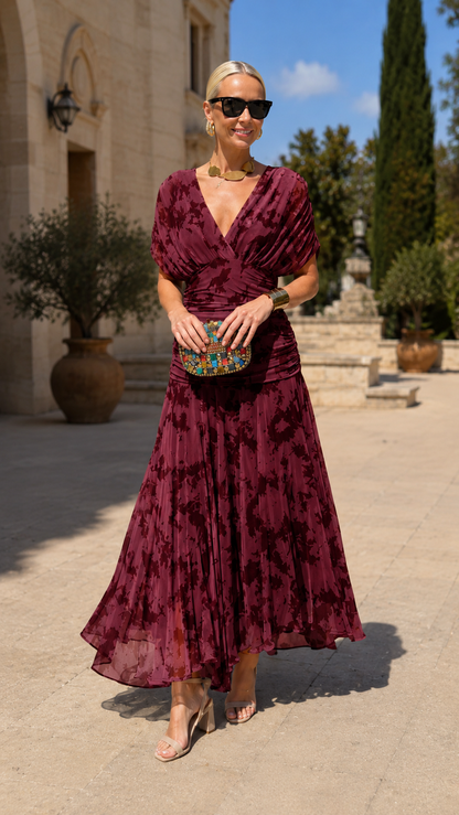 Turquoise Ruched Midi Dress