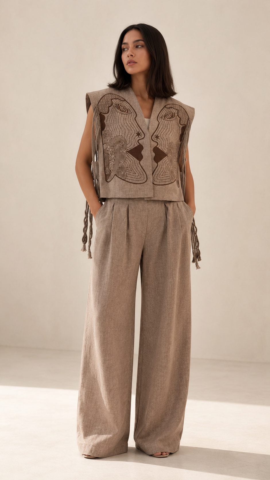 Sand Artisan Wide-Leg Set