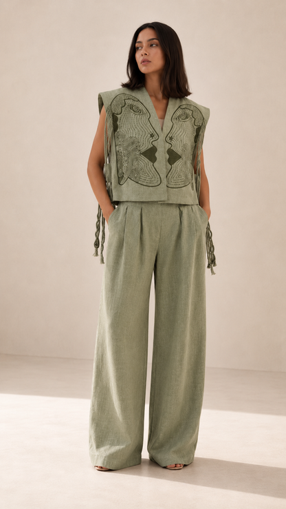 Sand Artisan Wide-Leg Set