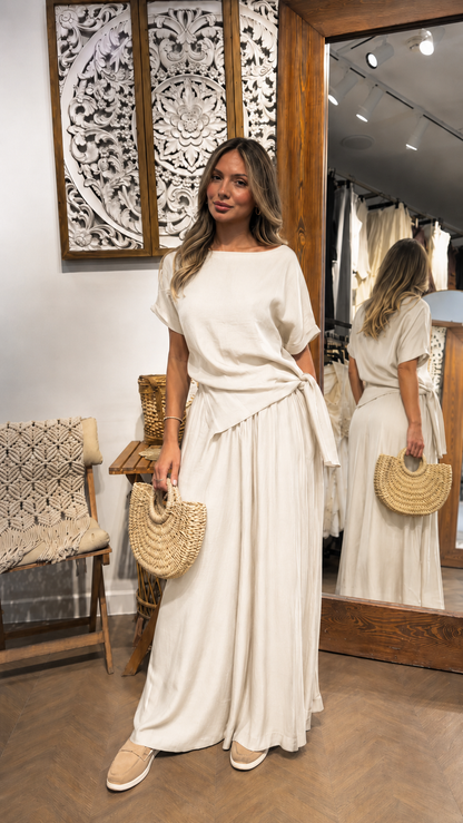 Charcoal Tie-Waist Maxi Set