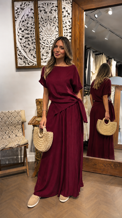 Charcoal Tie-Waist Maxi Set