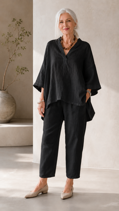 White Linen Relaxed Set