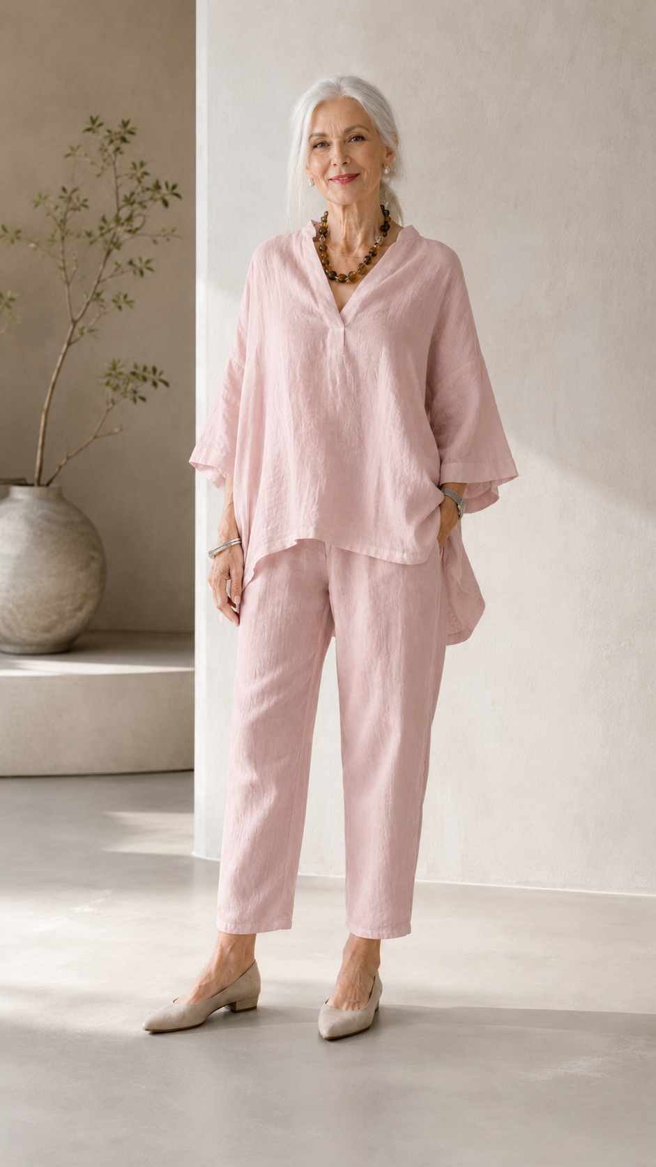 White Linen Relaxed Set
