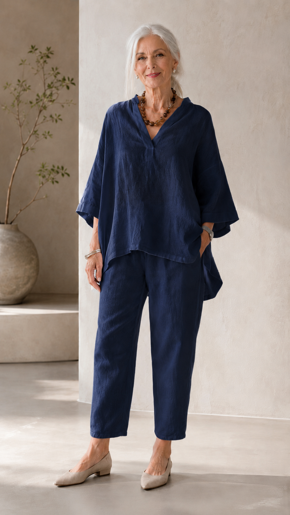 White Linen Relaxed Set