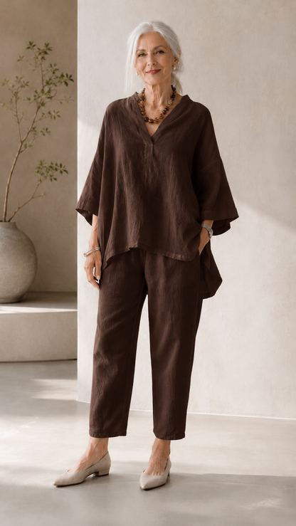 White Linen Relaxed Set