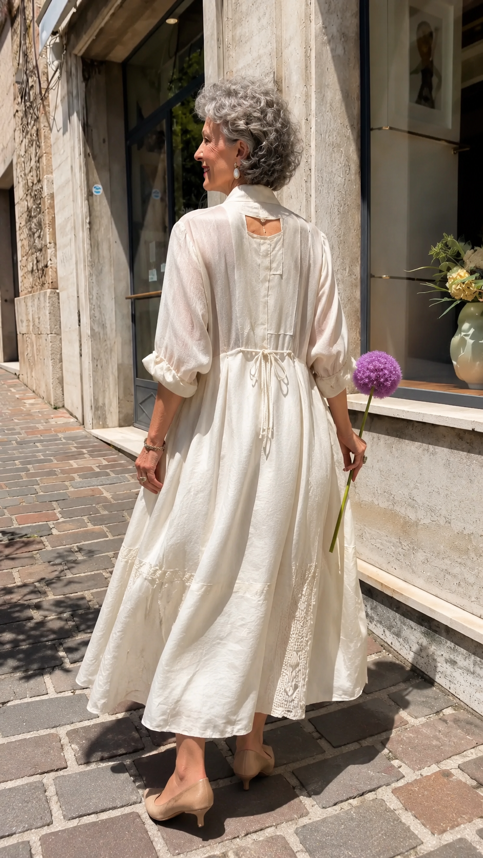 Ivory Pocket Midi Dress
