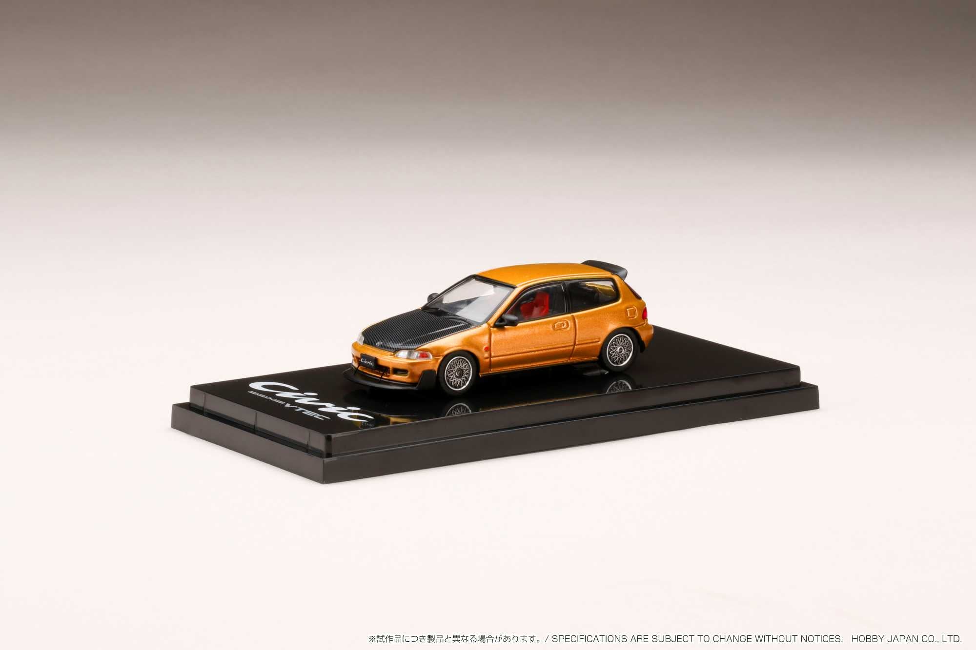Hobby Japan 1:64 Honda Civic (EG6) SiR 鈪?with JDM Style in Orange Metallic