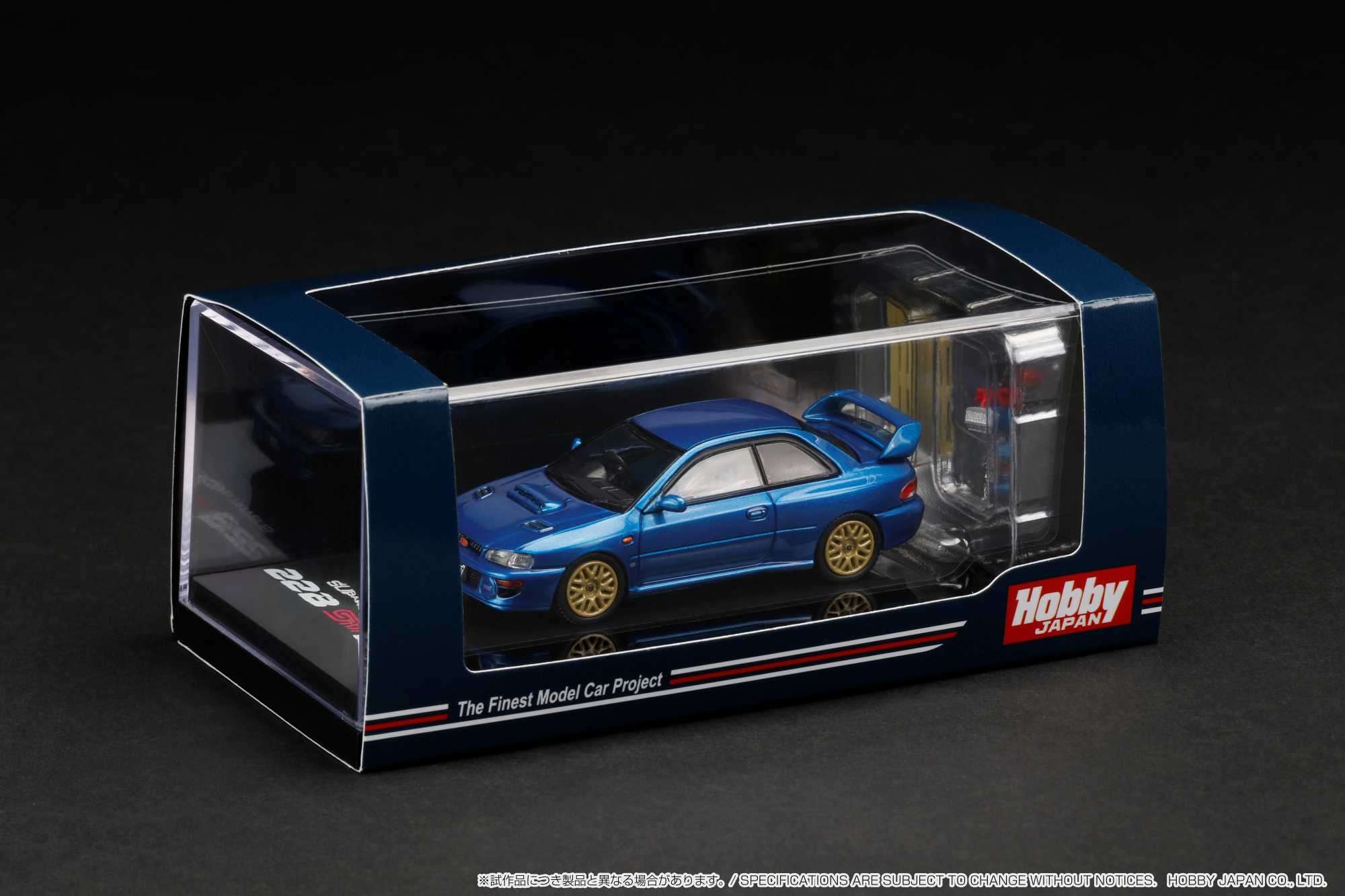 Hobby Japan 1:64 Subaru Impreza 22B STi Version (GC8鏀? with EJ Engine Display in Sonic Blue Mica