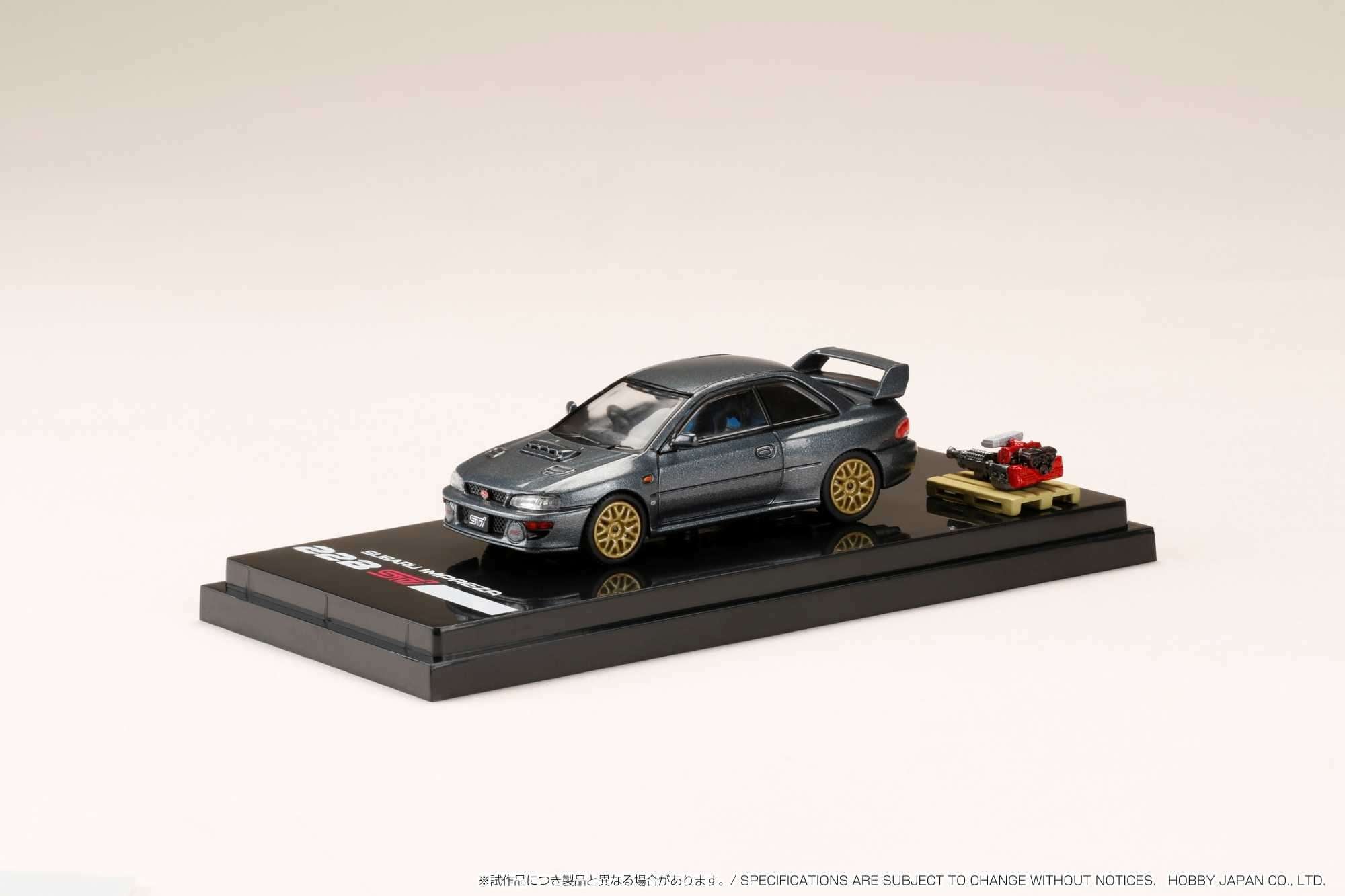 Hobby Japan 1:64 Subaru Impreza 22B STi Version (GC8鏀? with EJ Engine Display in Cool Gray Metallic