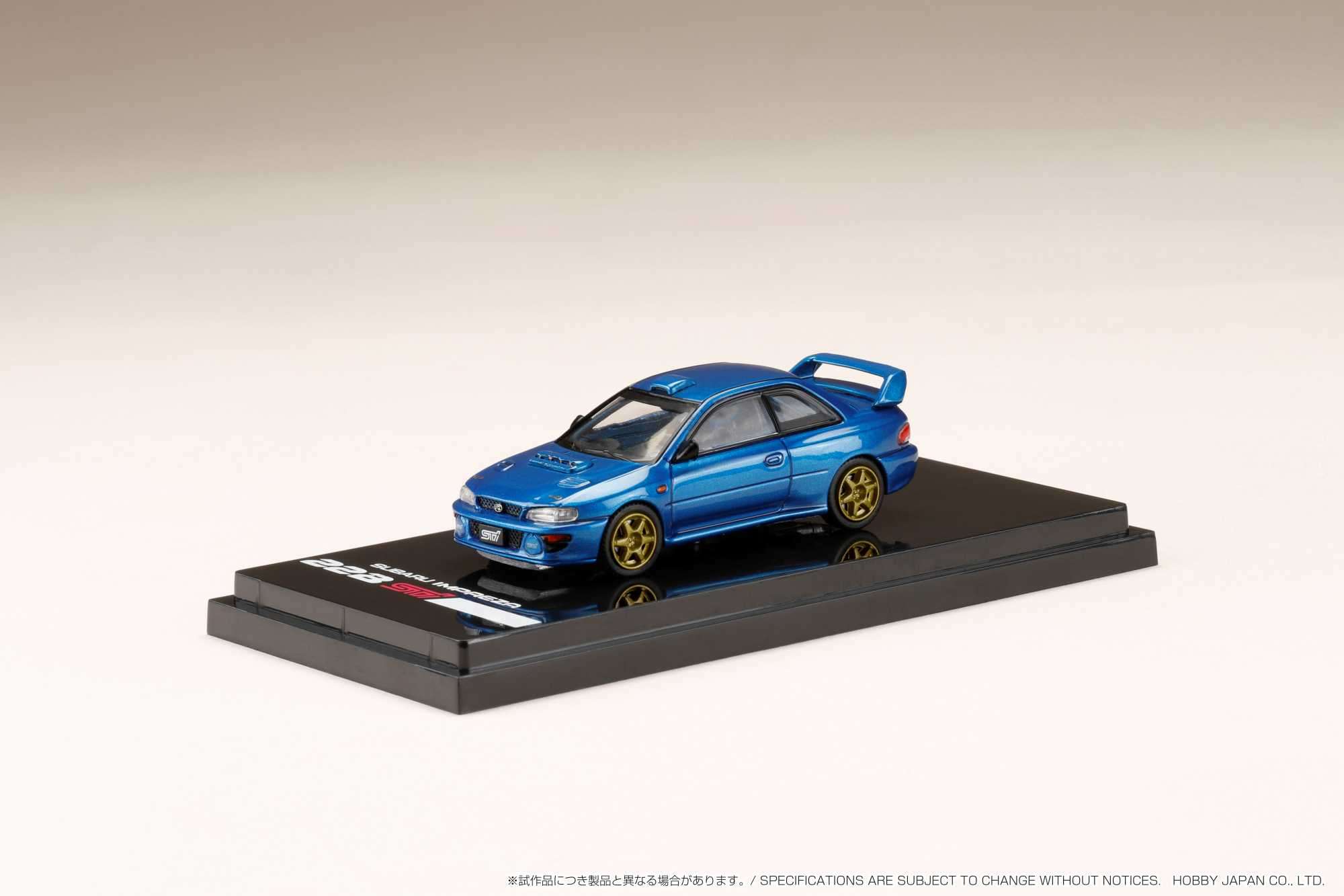 Hobby Japan 1:64 Subaru Impreza 22B STi Version (GC8鏀? Rally Base Car / LHD - Sonic Blue Mica