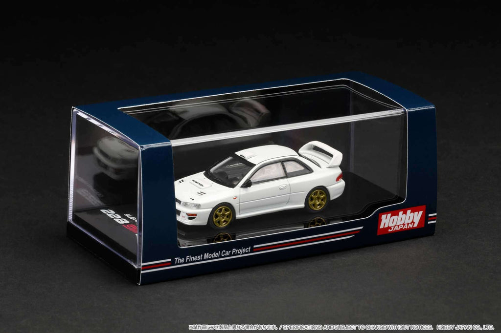 Hobby Japan 1:64 Subaru Impreza 22B STi Version (GC8鏀? Rally Base Car / LHD - Feather White