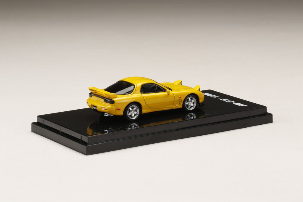 Hobby Japan 1:64 Mazda RX-7 (FD3S) Type RS in Sunburst Yellow with Engine Display Model