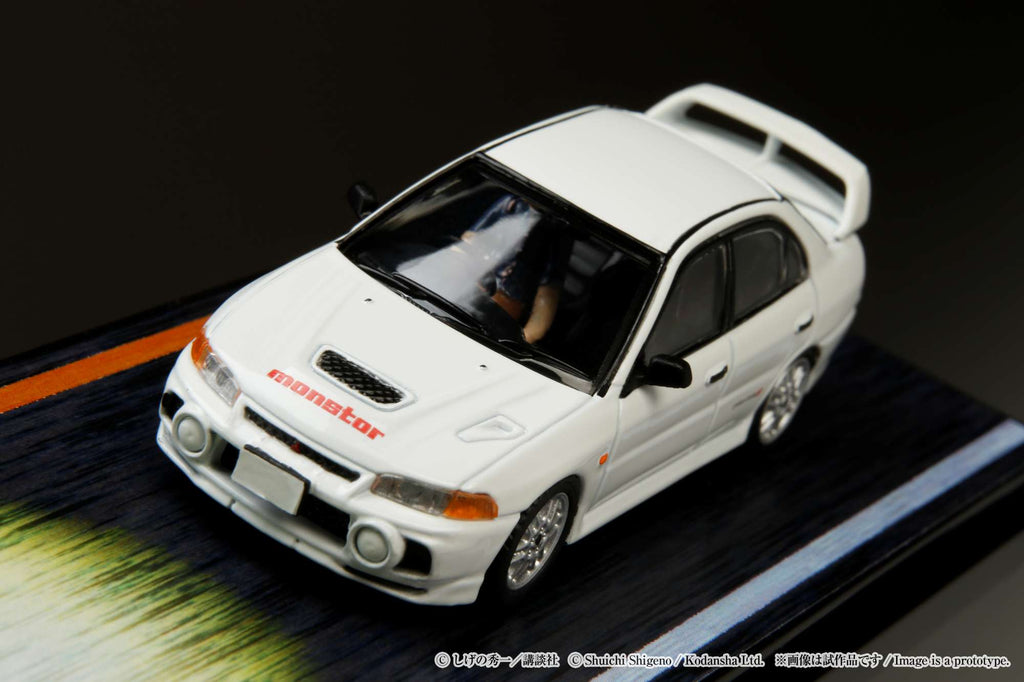 Hobby Japan 1:64 Mitsubishi Lancer RS Evolution 鈪?/ Initial D VS Takumi Fujiwara with Seiji Iwaki Figure
