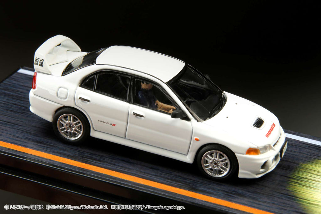 Hobby Japan 1:64 Mitsubishi Lancer RS Evolution 鈪?/ Initial D VS Takumi Fujiwara with Seiji Iwaki Figure