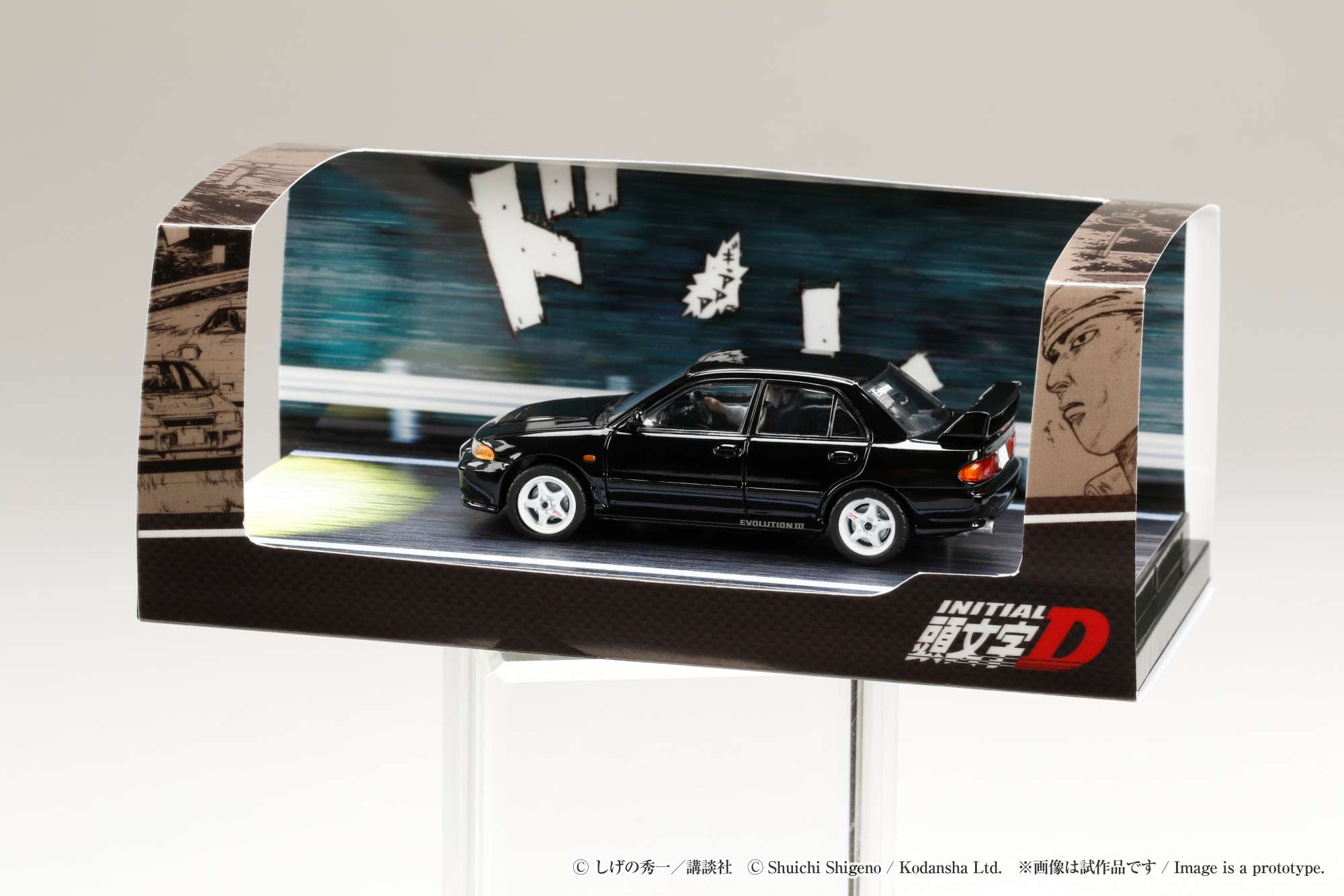 Hobby Japan 1:64 Mitsubishi Lancer RS Evolution 鈪?/ Initial D VS Ryosuke Takahashi with Kyoichi Sudo Figure