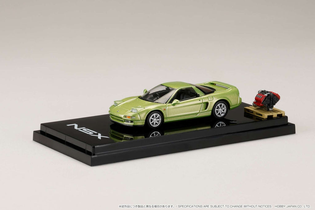 Hobby Japan 1:64 Honda NSX Coupe with Engine Display Model in Lime Green Metallic