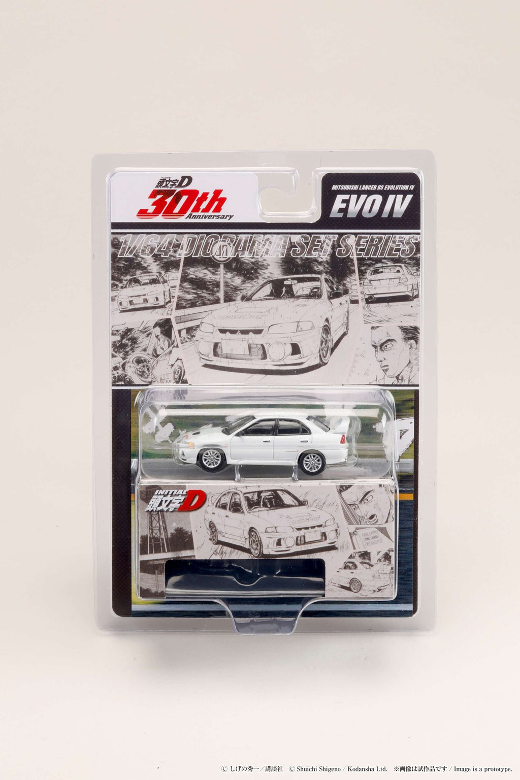 Hobby Japan 1:64 Mitsubishi Lancer RS Evolution III / INITIAL D Seiji Iwaki VS Takumi Fujiwara