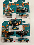 5 Car Complete Set * 2024 Hot Wheels Pearl & Chrome 56th Anniversary Case E