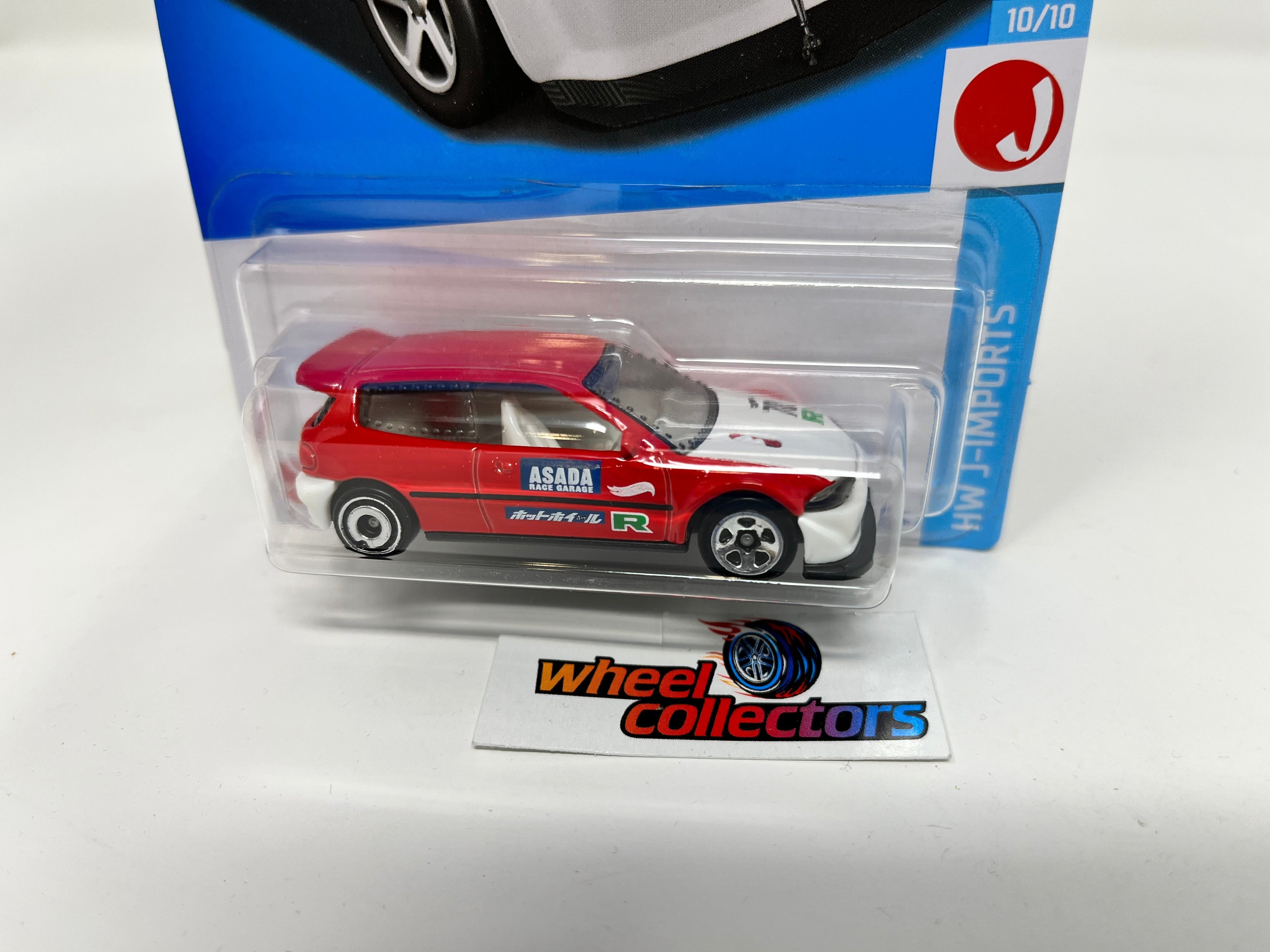 Honda Civic Custom #204 * RED * 2022 Hot Wheels USA Card