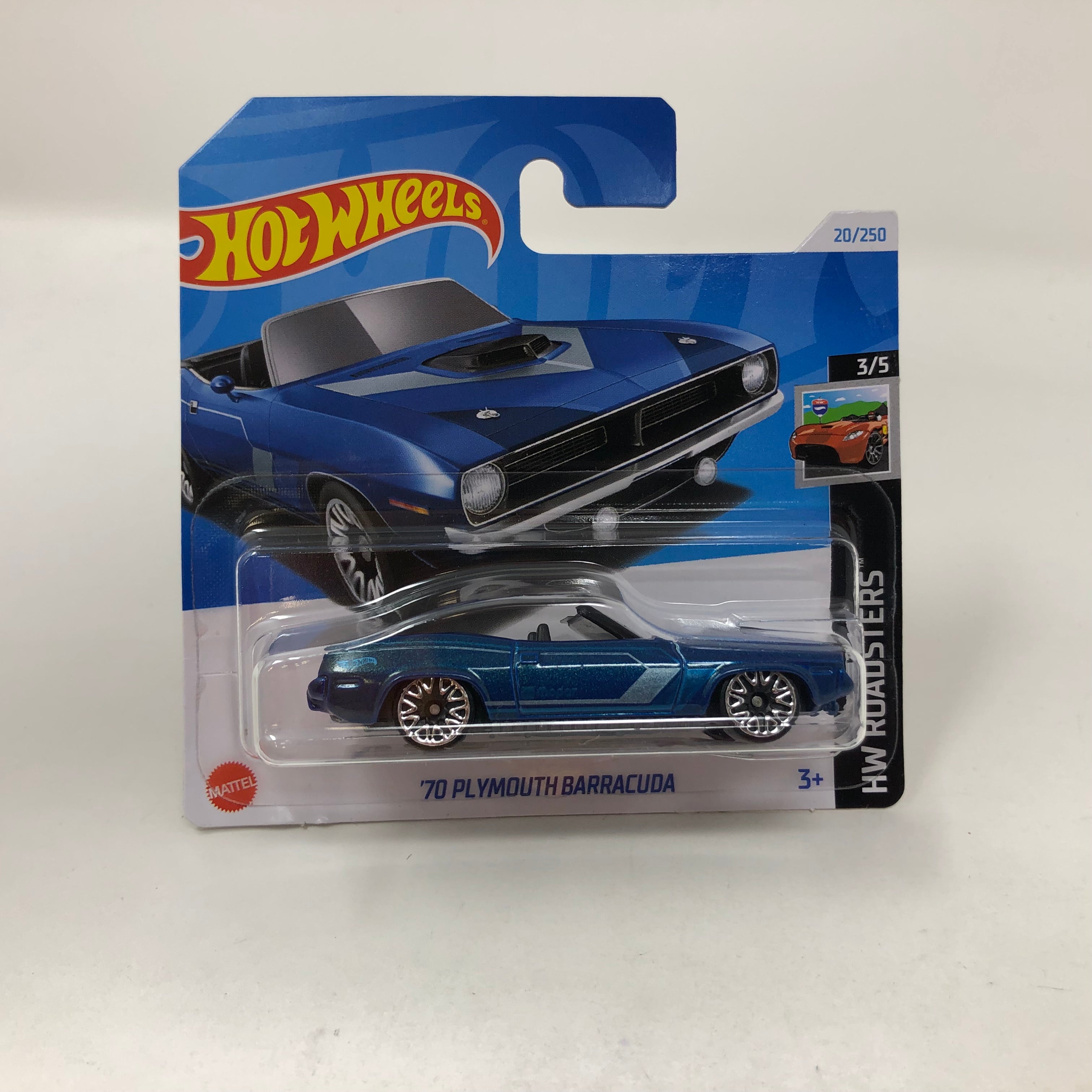 70 Plymouth Barracuda #20 * Blue * 2024 Hot Wheels Basic Short Card Case A