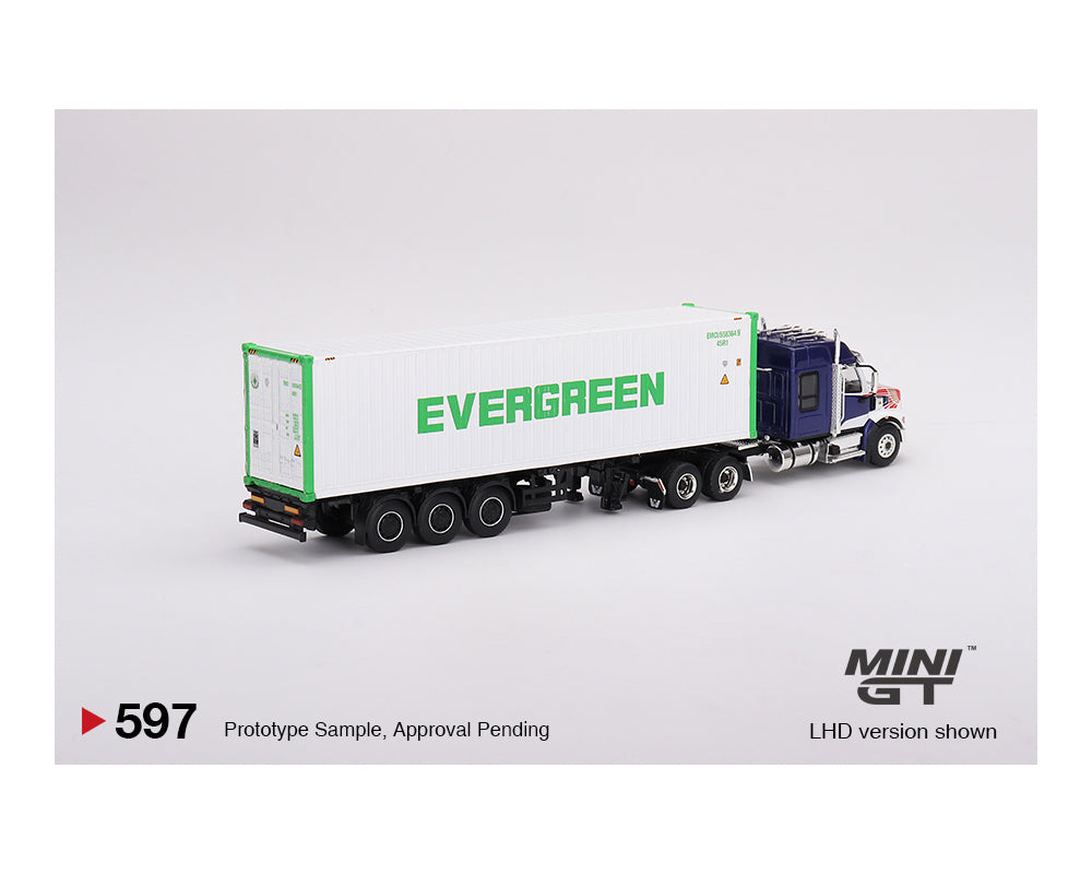 MINIGT 1:64 Western Star 49X with 40鈥?Reefer Container EVERGREEN Edition