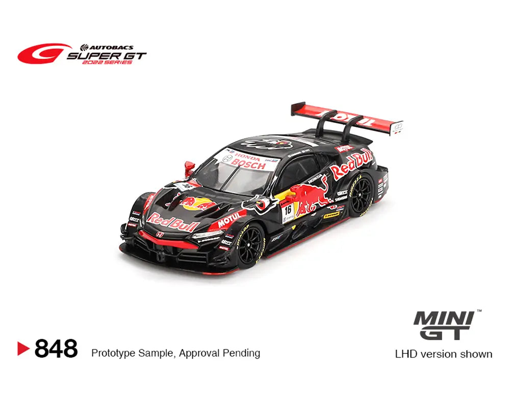 MINI GT 1:64 Japan Exclusive Honda NSX-GT 鈥淭ype S鈥?GT500 #16 鈥淩ed Bull MOTUL MUGEN NSX-GT鈥?TEAM Red Bull MUGEN 2022 SUPER GT Series