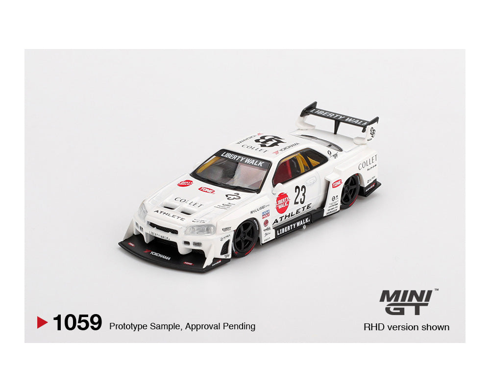 MINI GT 1:64 Nissan LB-ER34 Super Silhouette ATHLETE/COLLET in White