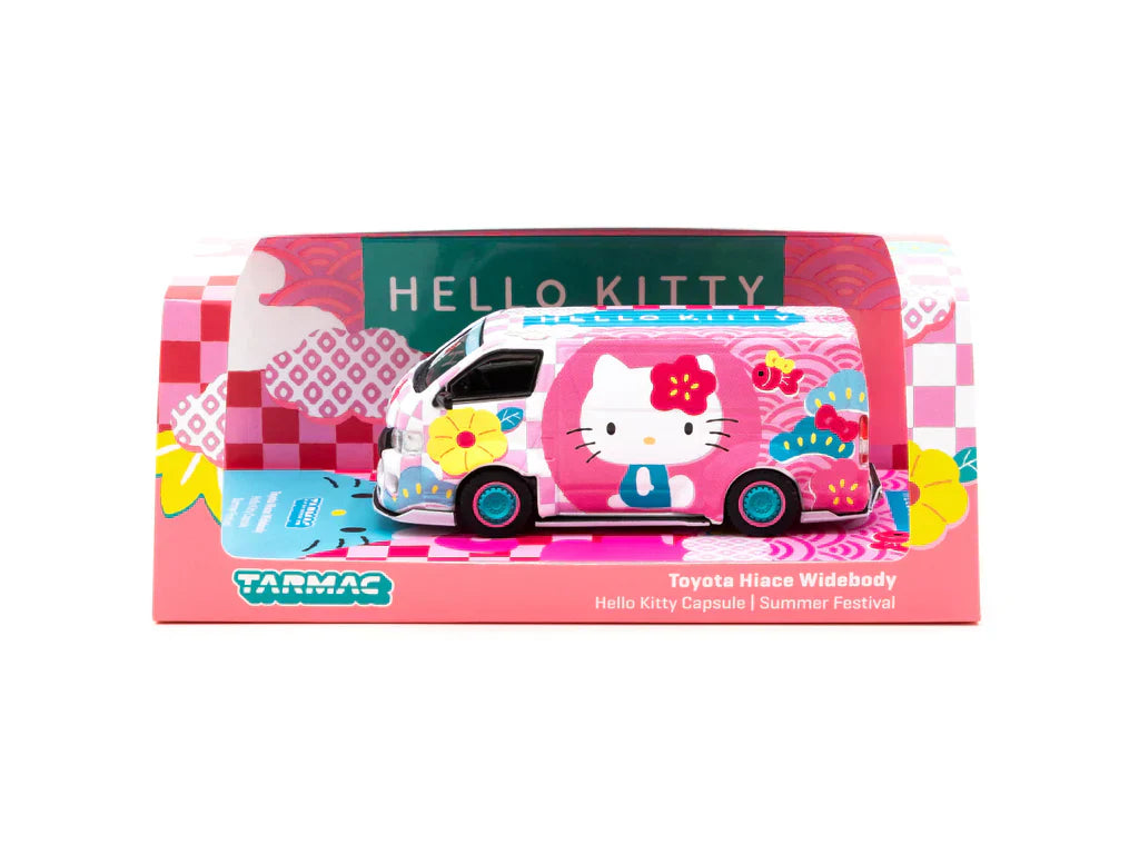 Tarmac Works 1:64 Toyota Hiace Widebody Hello Kitty Capsule Summer Festival