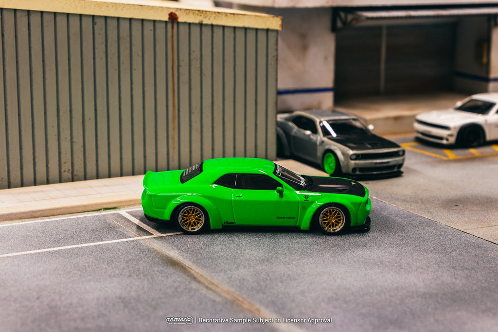 Tarmac Works 1:64 Dodge Challenger SRT Hellcat LB WORKS in Green Metallic