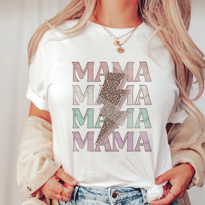 Printed Short Sleeve T-shirt Top For Women