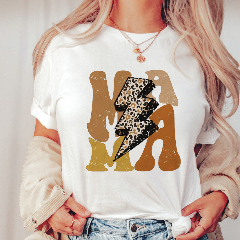 Printed Short Sleeve T-shirt Top For Women