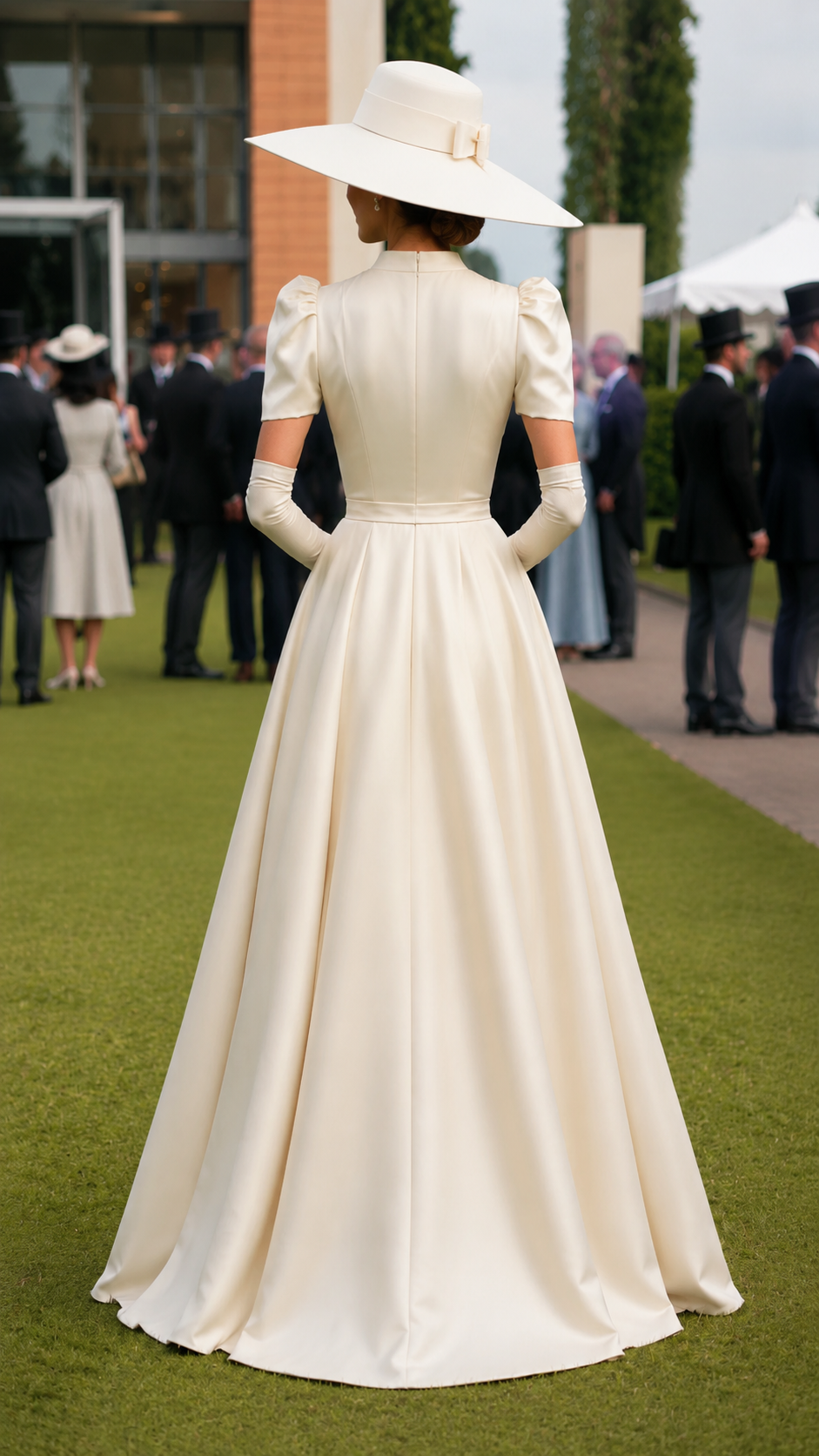 Ivory Puff Sleeve Gown