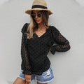 Summer Solid Color V-Neck T-Shirt Women