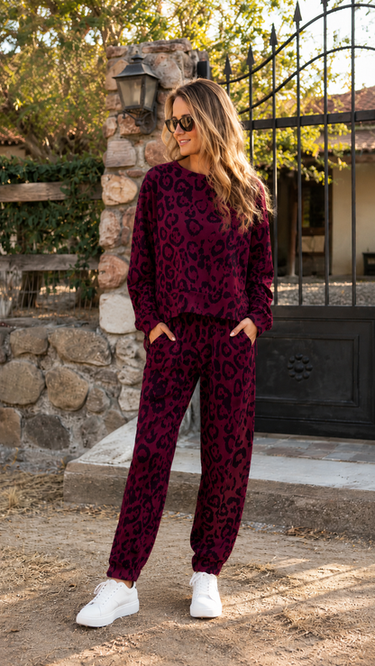 Leopard Jogger Lounge Set