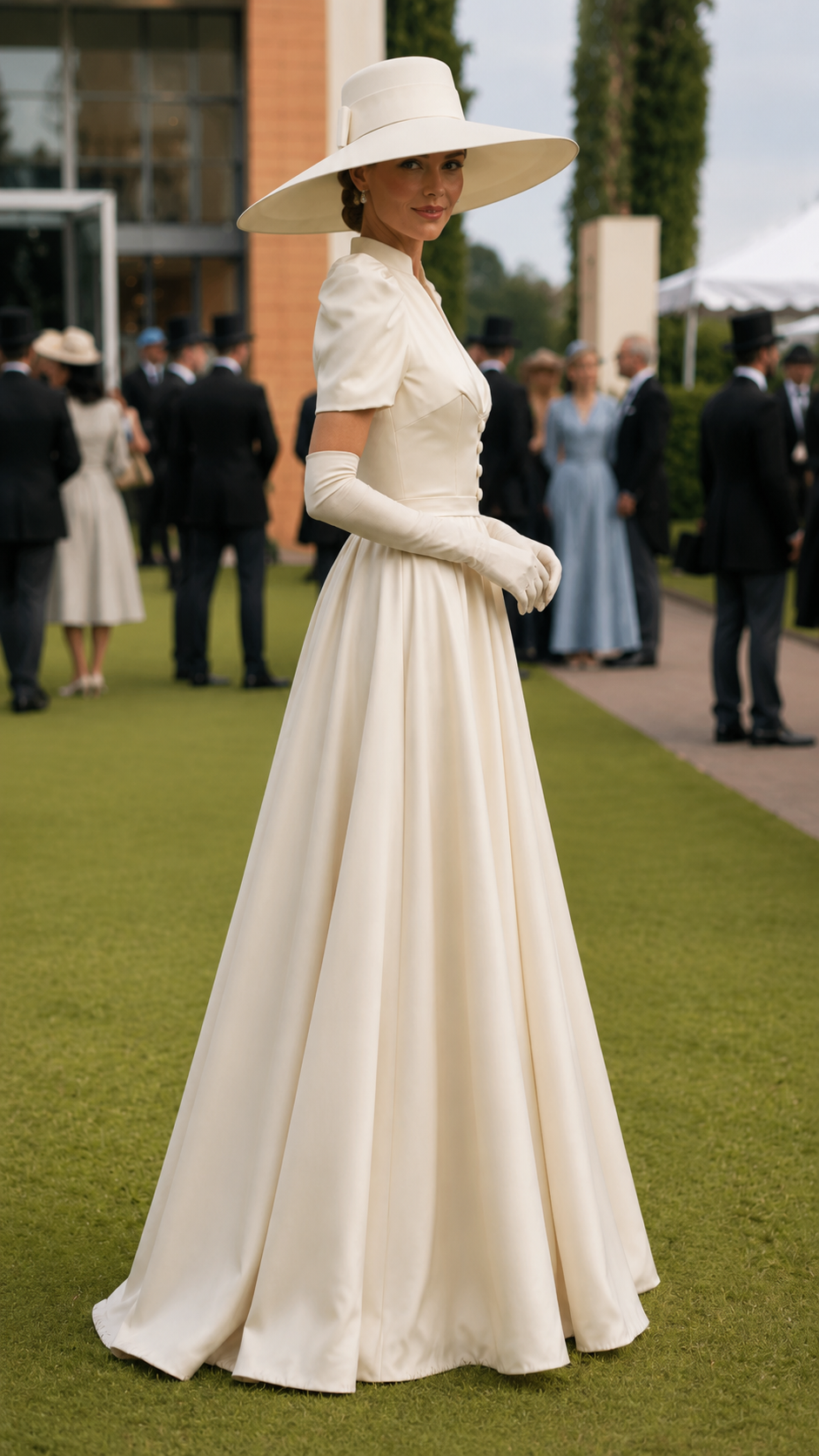 Ivory Puff Sleeve Gown