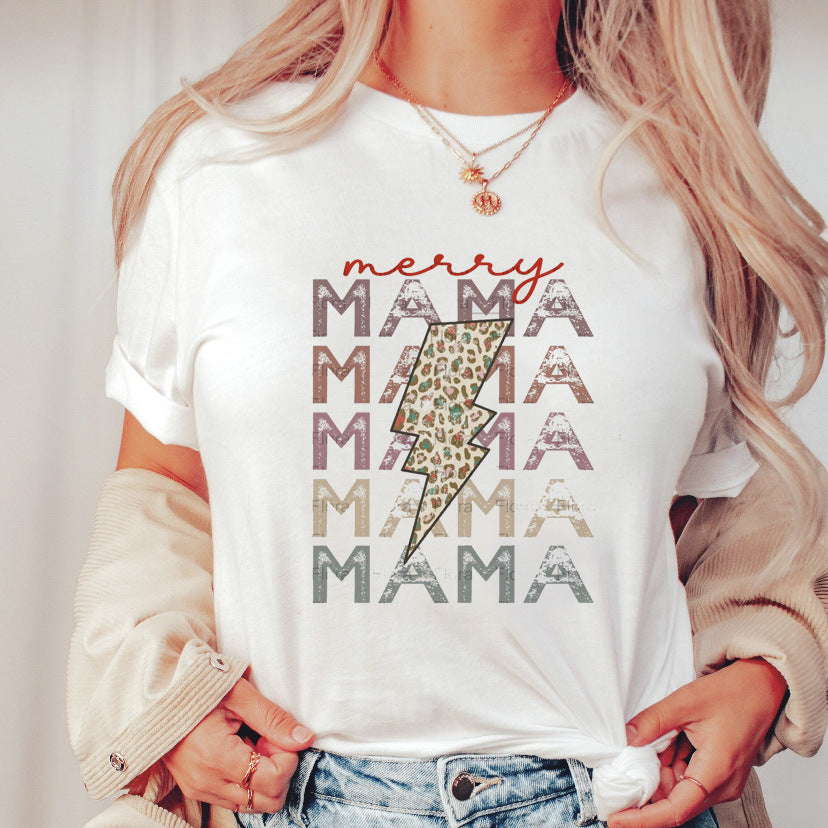 Printed Short Sleeve T-shirt Top For Women