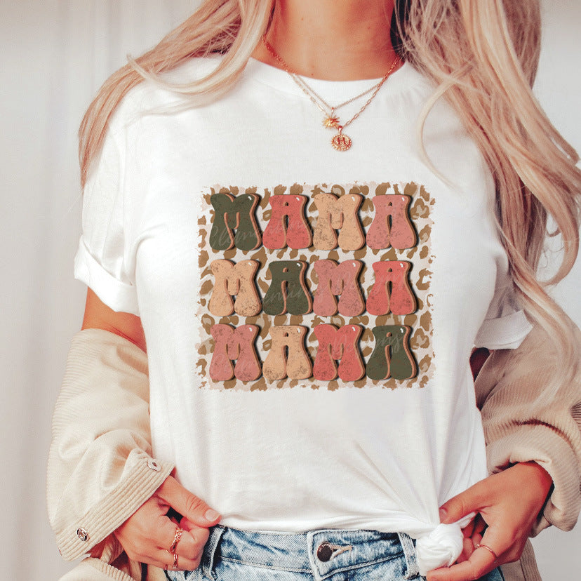 Printed Short Sleeve T-shirt Top For Women