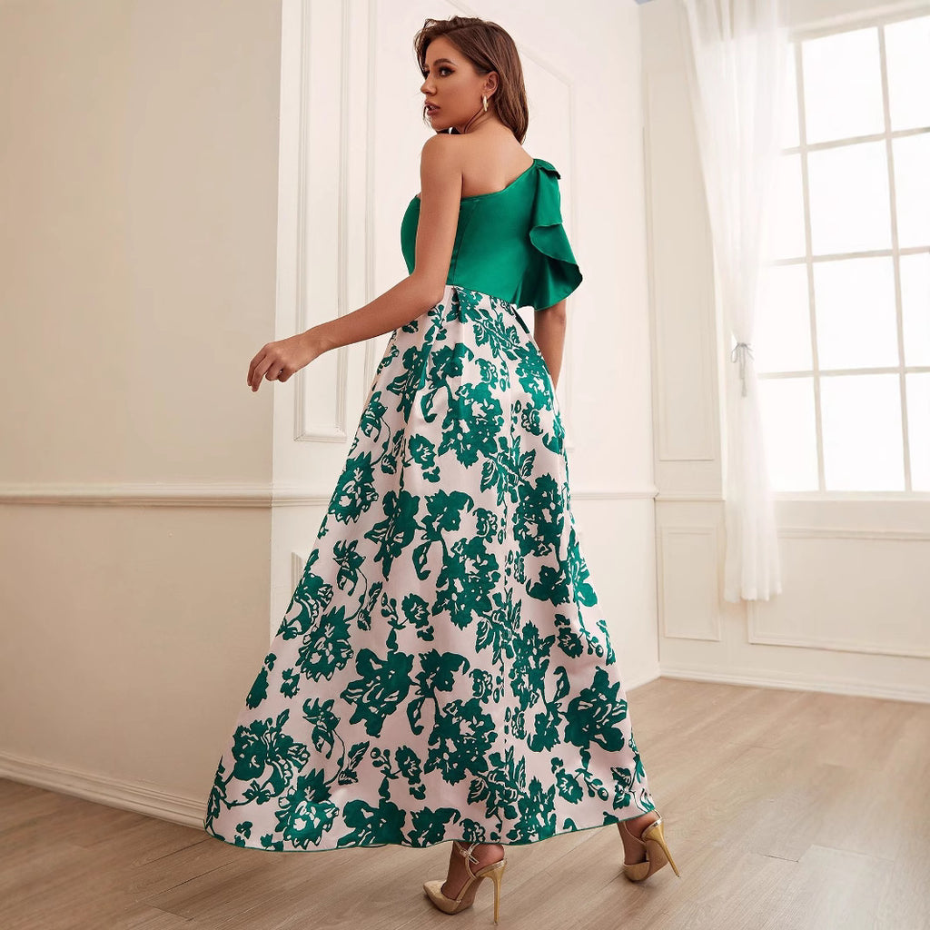Elegant Digital Printing Dress Women