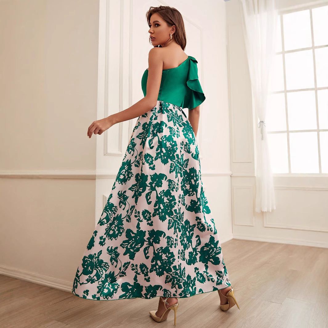 Elegant Digital Printing Dress Women