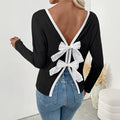 Sexy Backless Bow Fashionable T-shirt Women