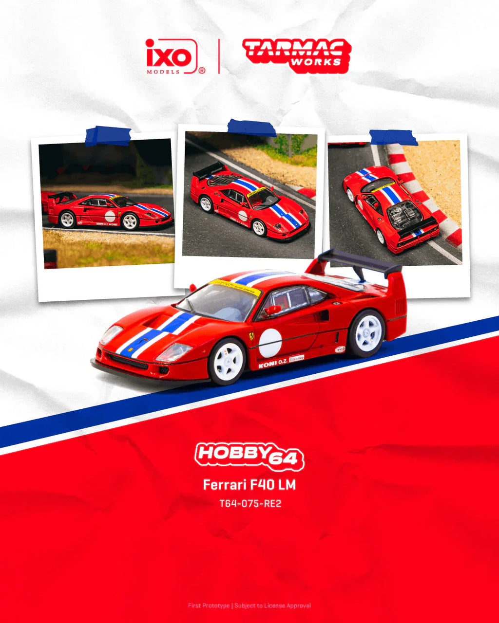 *PREORDER* Tarmac Works 1:64 Ferrari F40 LM Red
